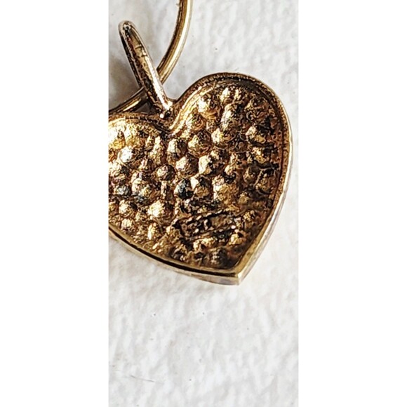 Vintage Sterling Silver Vermeil Charm Holder Necklace Heart Butterfly Number 1 - Picture 6 of 10